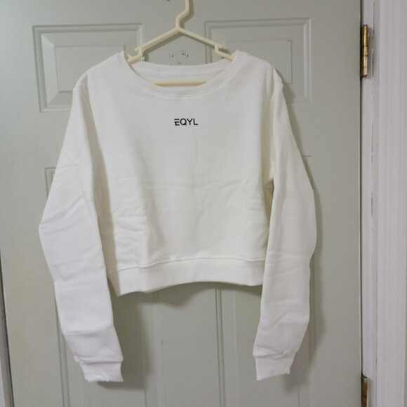 EQYL Set Sweatshirt And Sports Bras Crewneck Black And White Womens Size XL - Picture 3 of 12